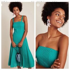 Anthropologie Teal Midi Dress